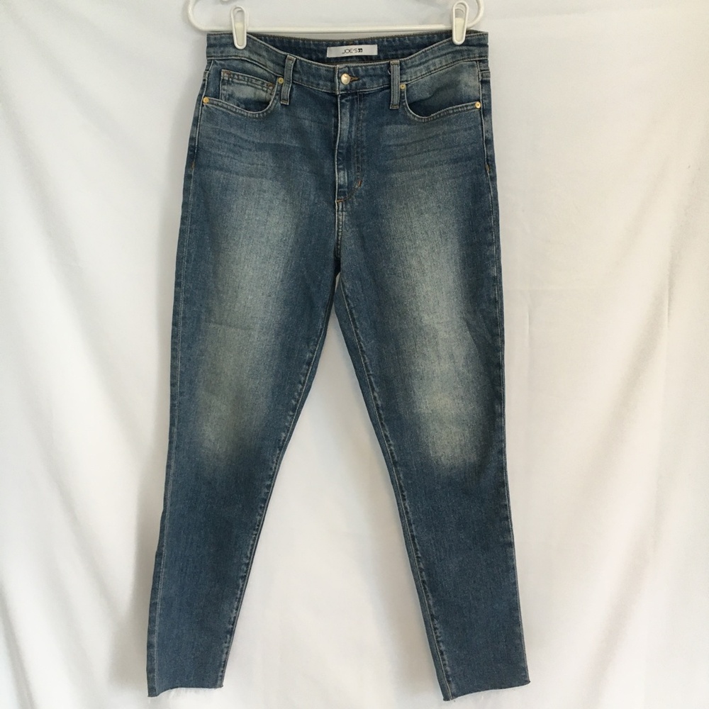 Joe’s Jeans High Rise Skinny Ankle Wheaton Raw Frayed Hem Size 30 Light Wash - Picture 4 of 15